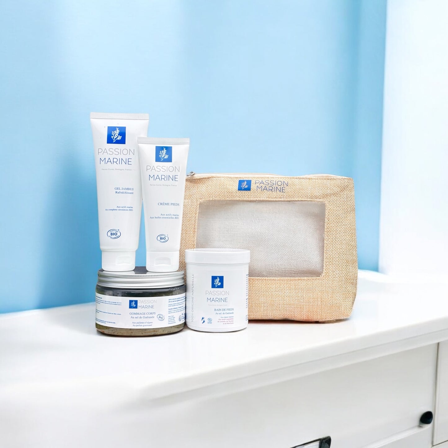 Coffrets beauté des pieds : Gel jambes, gommage corps, bain de pieds, crème pieds