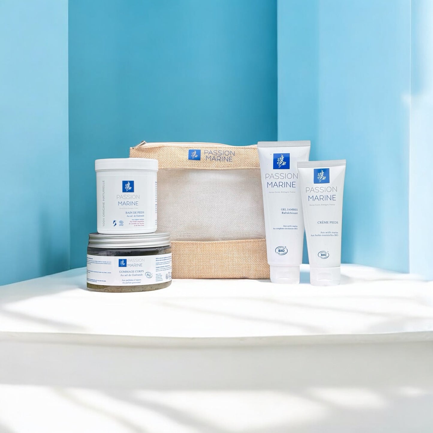 Coffrets beauté des pieds : Gel jambes, gommage corps, bain de pieds, crème pieds