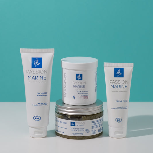 Coffrets beauté des pieds : Gel jambes, gommage corps, bain de pieds, crème pieds
class=