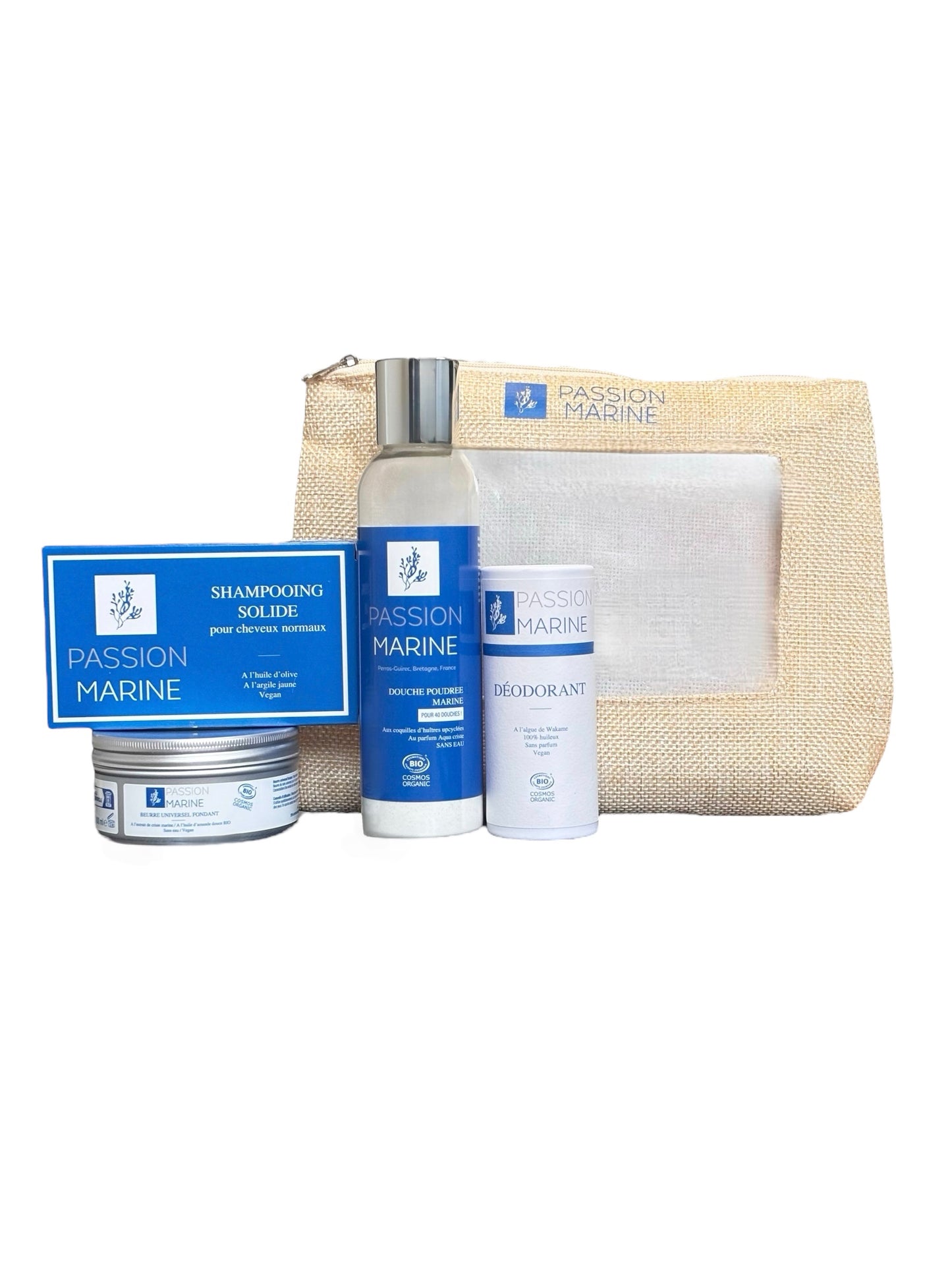 Coffret solide : Shampoing solide, beurre fondant, gel douche, déodorant solide
