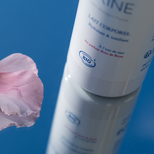 Lait corporel Hydratant & Tonifiant à l'eau de mer et au parfum bois de rose
class=