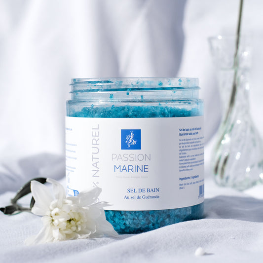 Sel de bain bleu au sel de Guérande - 500g
class=