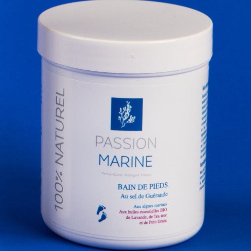 Bain de pied au sel de Guérande aux algues marines et aux huiles essentielles de petit grain, de lavande et de tea tree - 200g