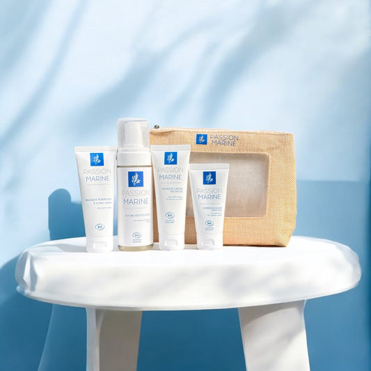 Routine purifiante: Masque purifiant, gommage marin, écume nettoyante