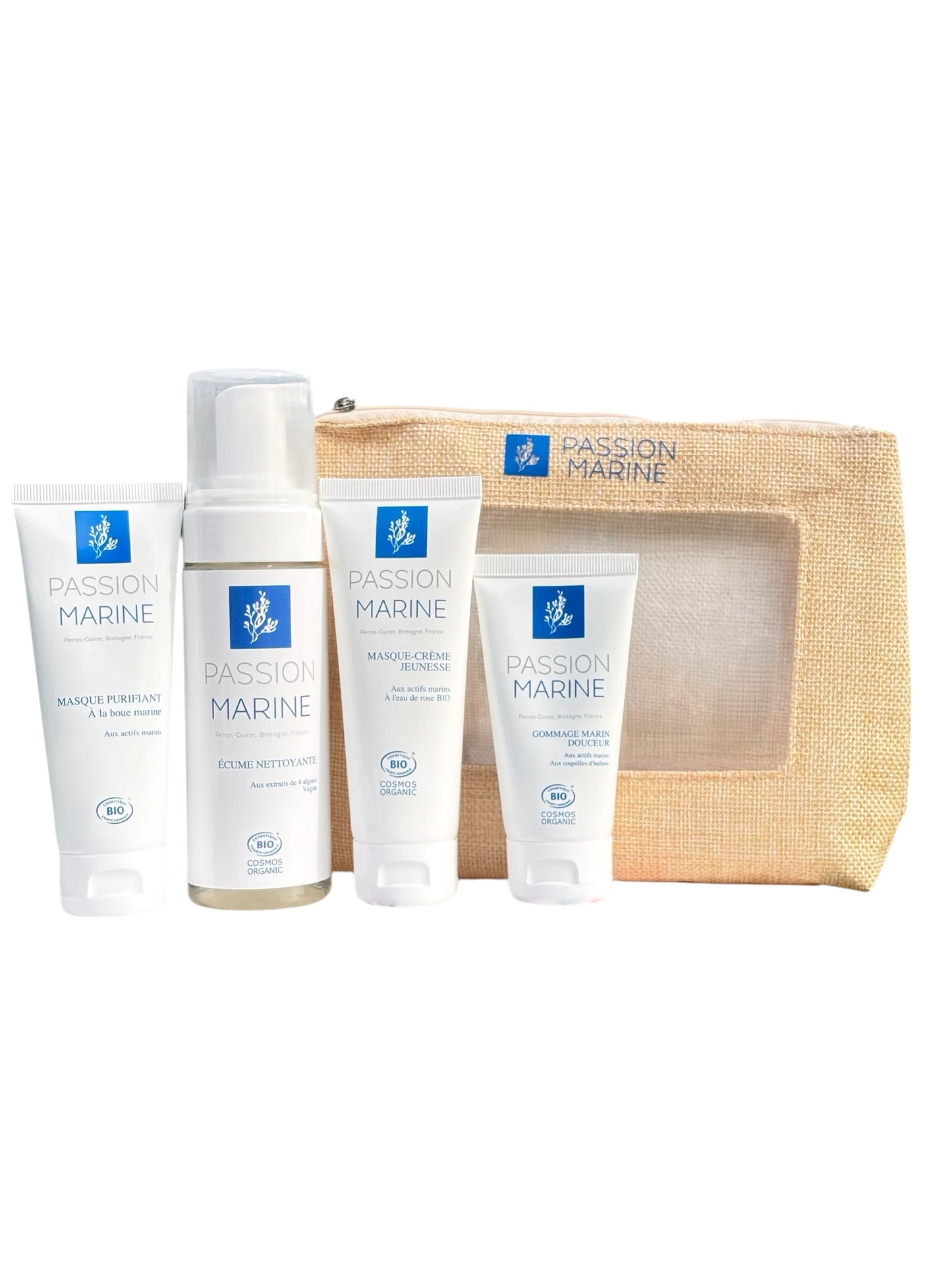 Routine du soir purifiante: Masque purifiant, gommage marin, écume nettoyante