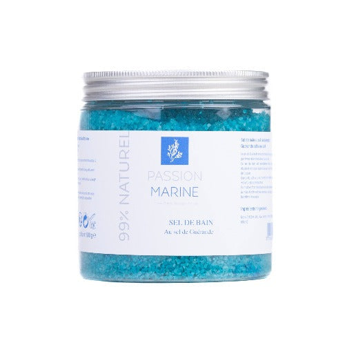 Sel de bain bleu au sel de Guérande - 500g