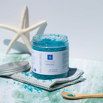 Sel de bain bleu au sel de Guérande - 500g