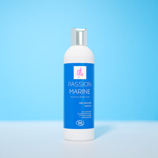 Gel douche régénérant à l'huile essentielle de géranium & au parfum bois de rose - 250ml
